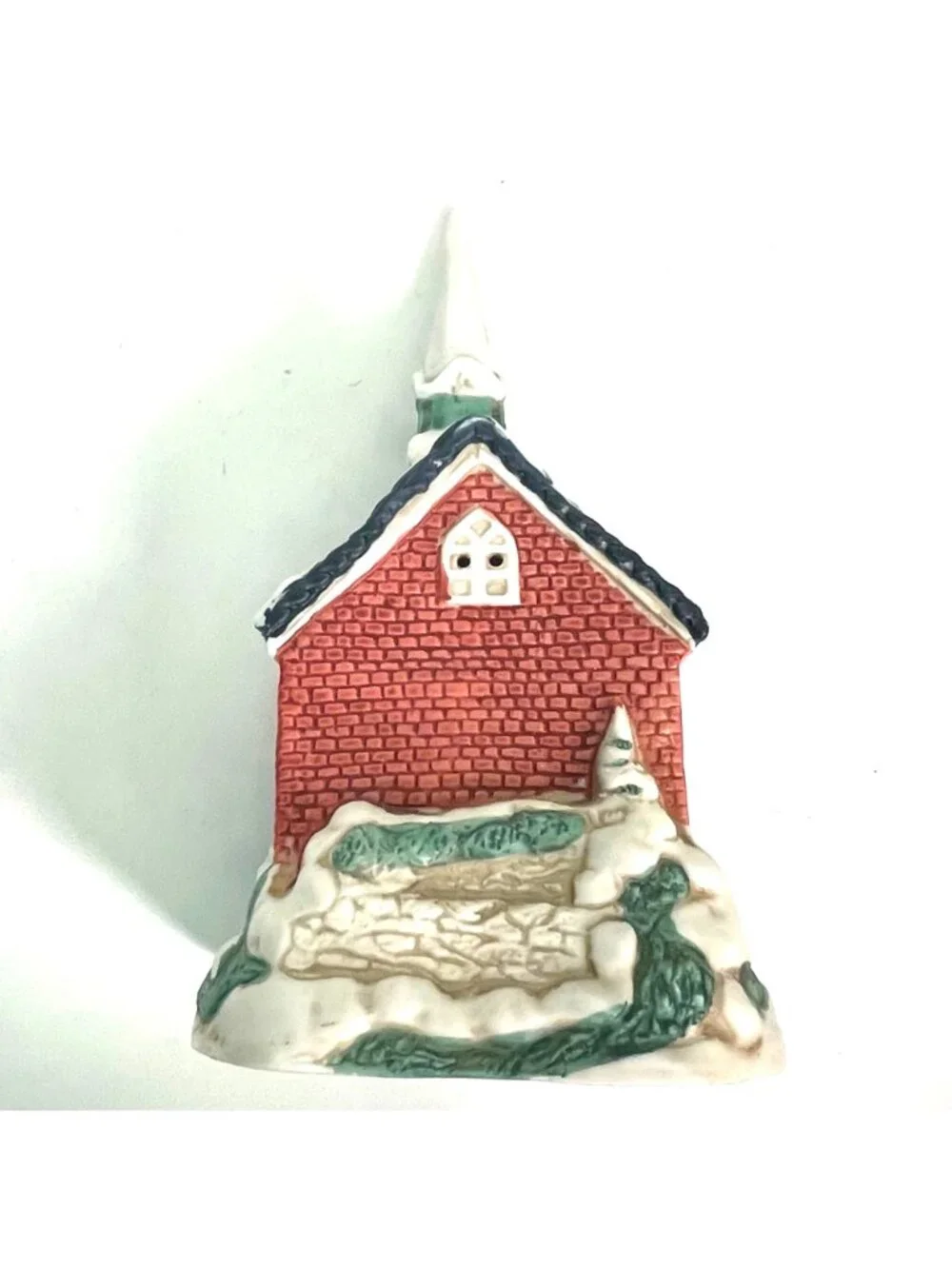Vintage Brinn's Porcelain Musical Church Joy to the World Christmas Village Box